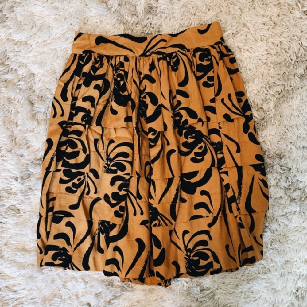 Anthropologie Sariah Calligraphy Strokes Skirt